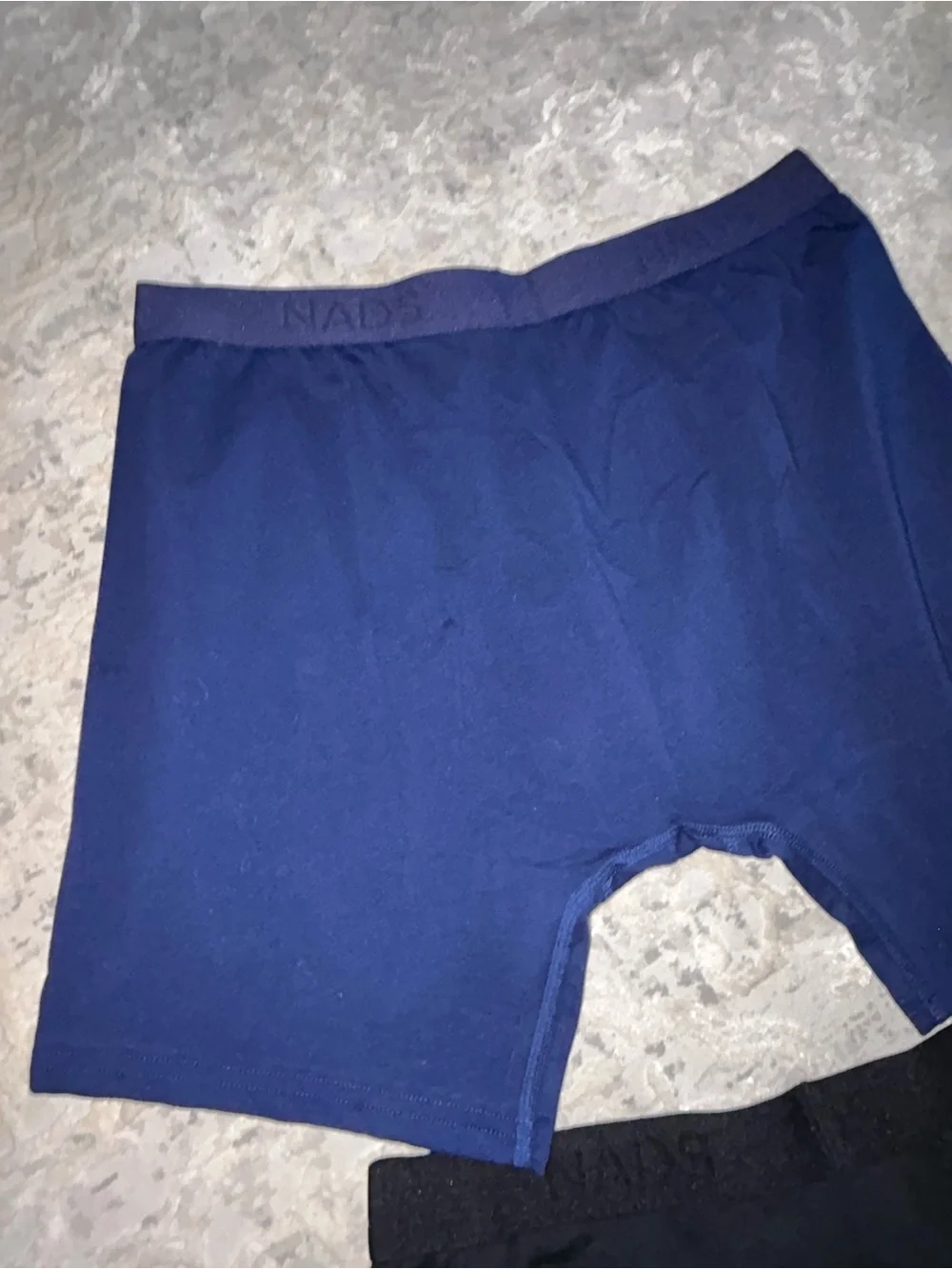 NWOT NADS 2 pair Black and Blue 100% Certified Organic Boxer Briefs XL